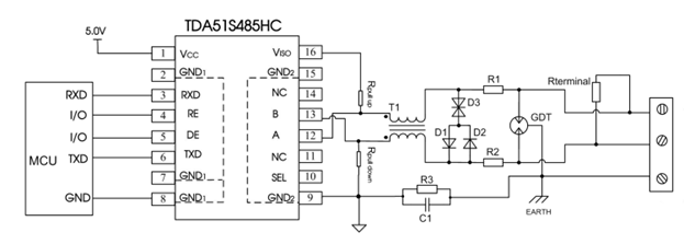 Типовая схема включения TDA51S485HC